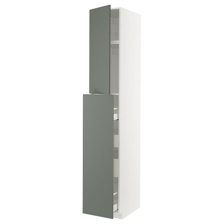 Высокий шкаф, выдвижной секцией, 1 дверца, 4 ящика, 40x60x240 cm IKEA METOD МЕТОД, MAXIMERA МАКСИМЕРА 194.543.74