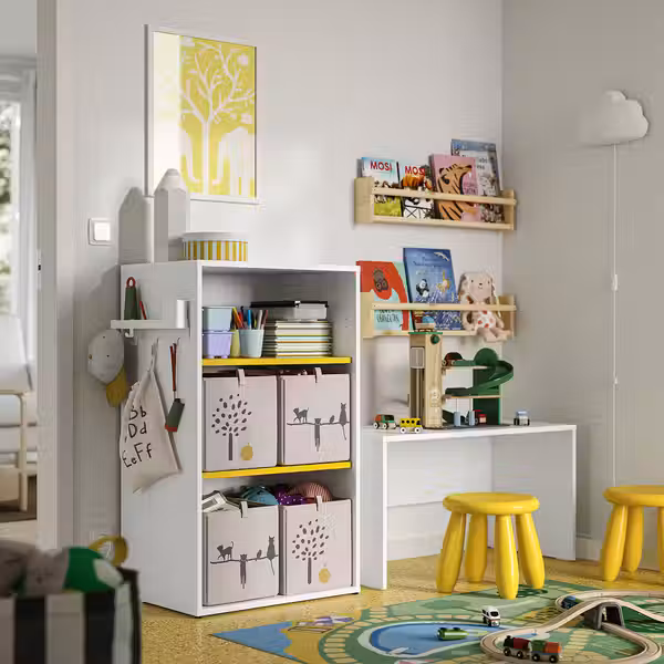 LASTARE ЛАСТАРЕ Комбинация д/хранения - белый/желтый 60x42x100 см - схема-чертеж с размерами