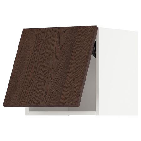 Горизонтальный навесной шкаф, белый/Синарп коричневый 40x40 см IKEA METOD МЕТОД 594.046.88