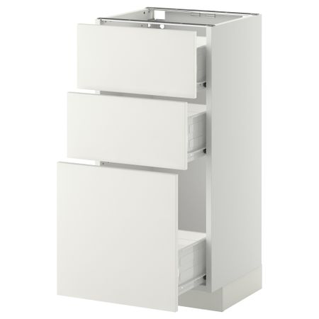 Напольный шкаф с 3 ящиками МЕТОД / ФОРВАРА, белый, Хэггеби белый
