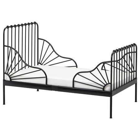 Раздвижная кровать, черный, 80x200 см IKEA МИННЕН 503.654.17