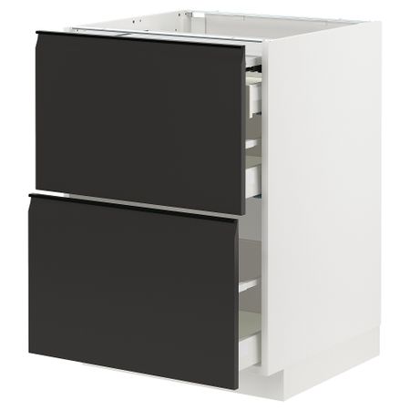 Напольный шкаф с выдвижной панелью, 3 ящиками IKEA METOD МЕТОД, MAXIMERA МАКСИМЕРА 794.929.38