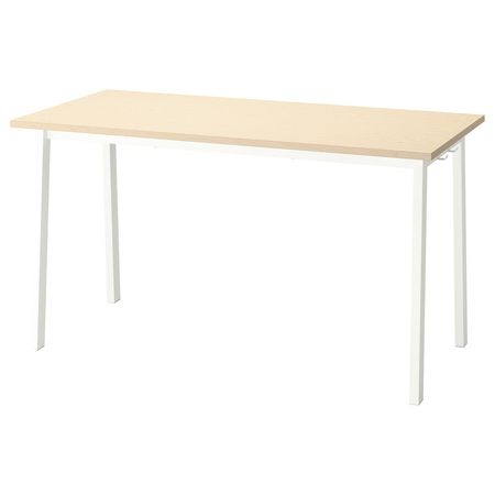 MITTZON Конференц-стол - березовый шпон/белый 140x68x75 см