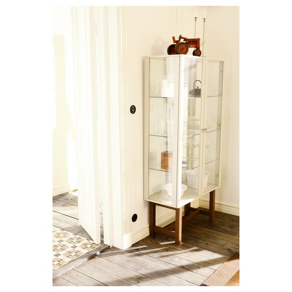 Шкаф со стеклянными дверями СТОКГОЛЬМ, бежевый (90x180 см) - фото 4