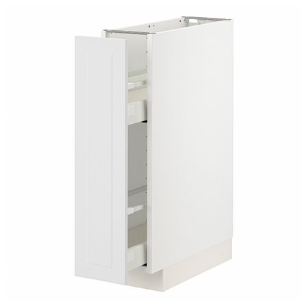 Напольный шкаф, выдвижной внутри элем, белый/Стенсунд белый 20x60 см IKEA METOD МЕТОД / MAXIMERA МАКСИМЕРА 494.096.67