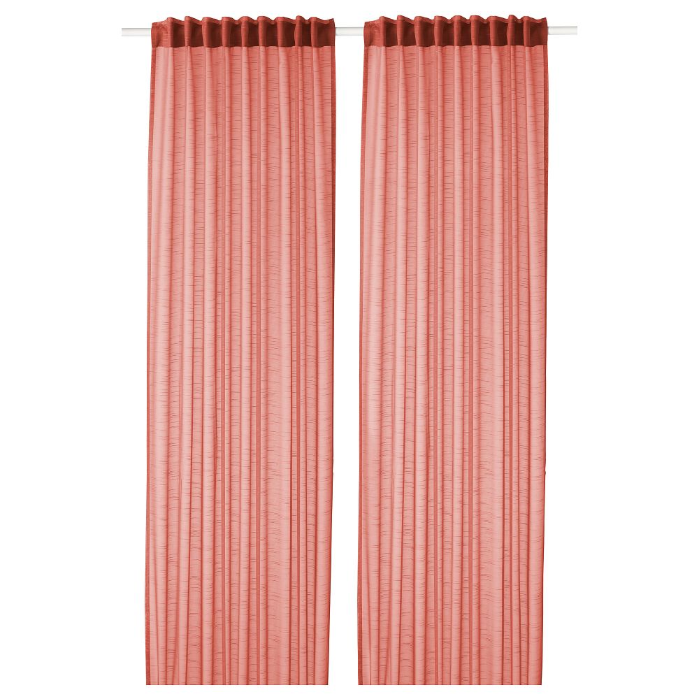 Гардины, 2 шт. ГЕРТРУД, коричнево-красный (145x300 см) - фото 1