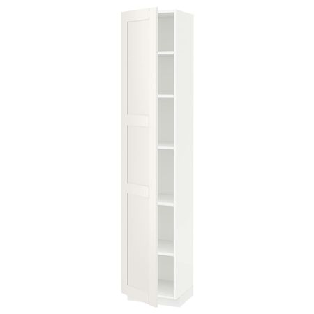 Высокий шкаф с полками, белый/Сэведаль белый 40x37x200 см IKEA METOD МЕТОД 694.445.99