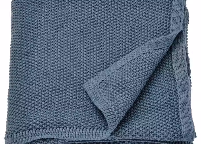 HUMLEMOTT ХЮМЛЕМОТТ Плед - сине-серый 130x170 см