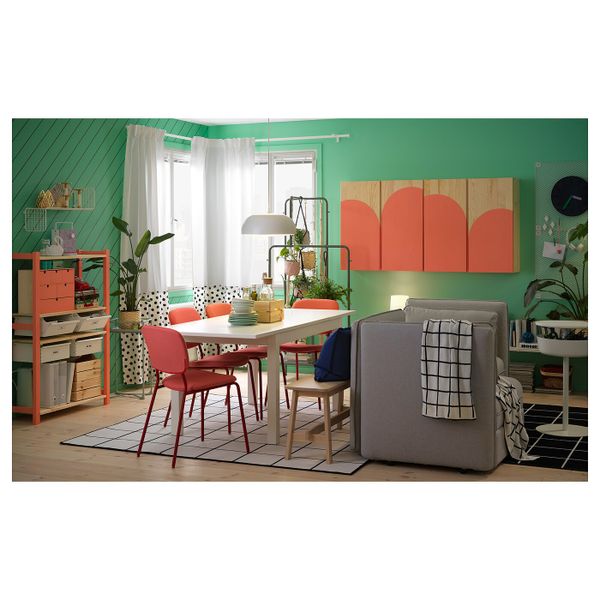 Стол и 4 стула, белый, красный красный 130/190x80 см IKEA LANEBERG ЛАНЕБЕРГ / KARLJAN КАРЛ-ЯН 093.047.90 - схема-чертеж с размерами