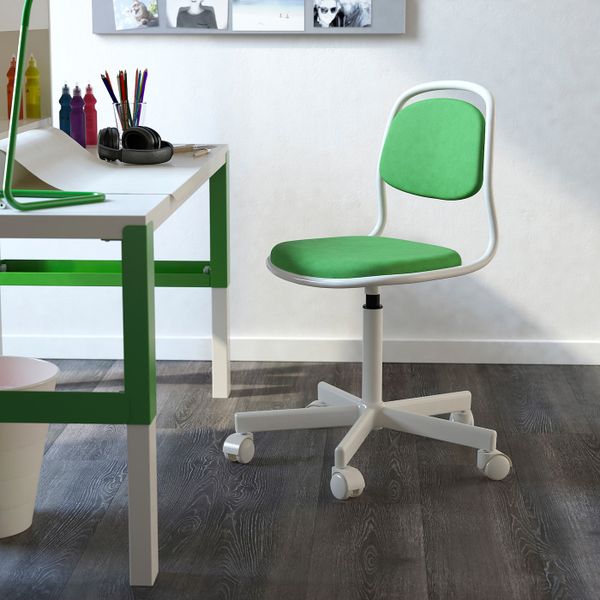Детский стул для письменного стола, белый/Висле ярко-зеленый IKEA ÖRFJÄLL ОРФЬЕЛЛЬ 303.730.22 - фото 2