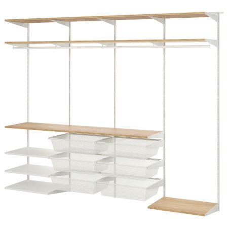 Гардероб, комбинация, белый, дуб, 250x40x201 см IKEA BOAXEL БОАКСЕЛЬ 194.675.45