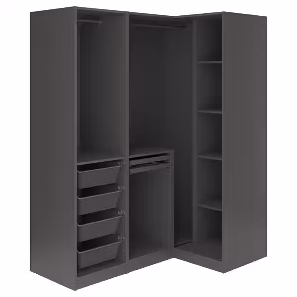 PAX / FYRUDDEN Гардероб угловой - темно-серый/синий 161/111x201 см - фото 2