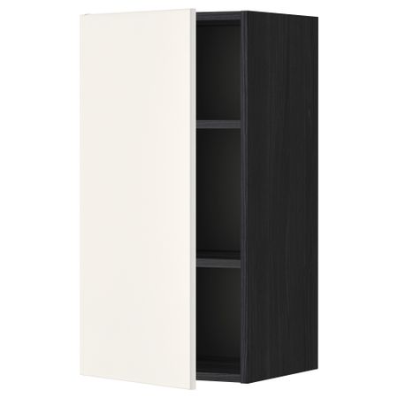 Шкаф навесной с полкой МЕТОД, черный, Веддинге белый
