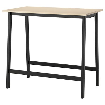 MITTZON Конференц-стол - березовый шпон/чёрный 120x68x105 см
