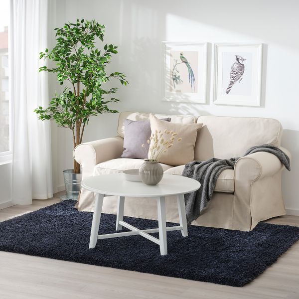 Ковер, длинный ворс, темно-синий 160x230 см IKEA VOLLERSLEV ВОЛЛЕРСЛЕВ 004.925.59 - фото 3