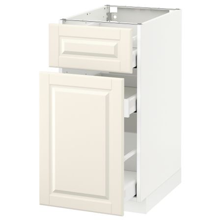 Напольный шкаф, выдвижной секцией, ящик МЕТОД / МАКСИМЕРА, белый, Будбин белый с оттенком
