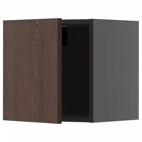 METOD Навесной шкаф - черно-серый/Sinarp коричневый 40x40 см - фото 1