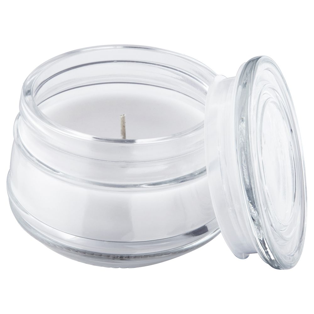 Ароматическая свеча в стакане ЛУГГА, Свежее белье белый, белый (7.5 см) - фото 1