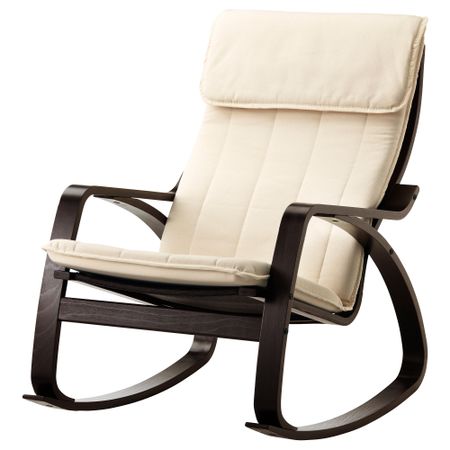 Кресло-качалка ПОЭНГ, черно-коричневый, Ранста естественный