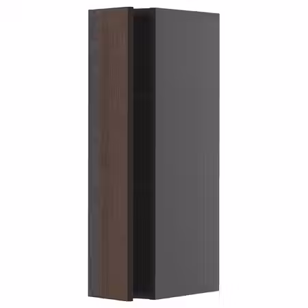 METOD Навесной шкаф с полками - черно-серый/Sinarp коричневый 20x80 см