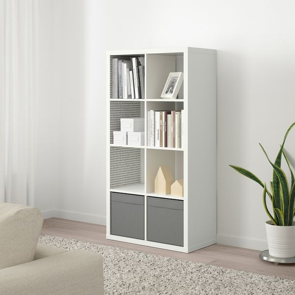 Стеллаж, белый, клетчатый орнамент 77x147 см IKEA КАЛЛАКС 704.284.47 - фото 2