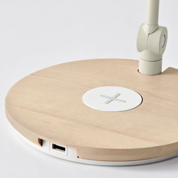 Лампа, устройство для беспроводной зарядки, белый IKEA RIGGAD РИГГАД 903.606.44 - схема-чертеж с размерами