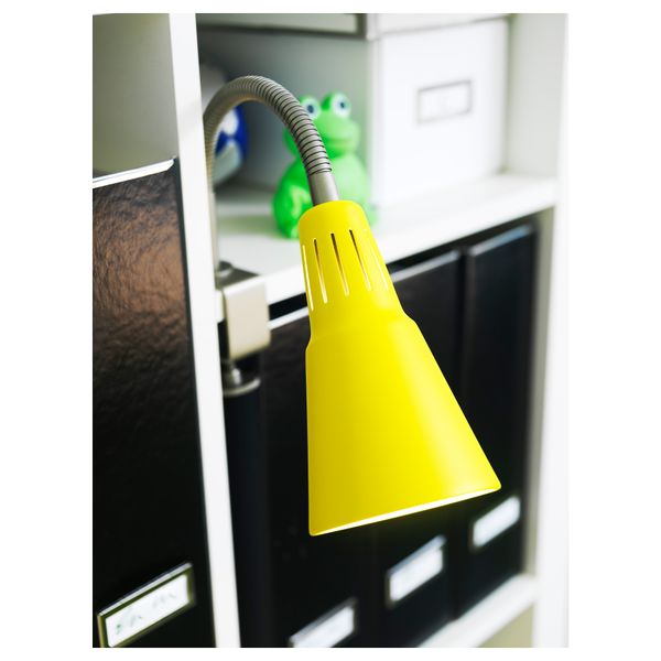 Настенный софит, лампа с зажимом КВАРТ, желтый - схема-чертеж с размерами