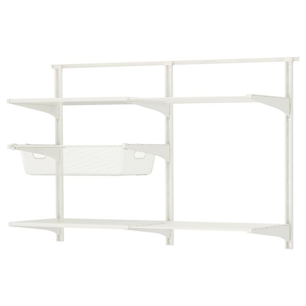 Настенная шина, полки, сушилка АЛЬГОТ, белый (132x41x87 см) - фото 2