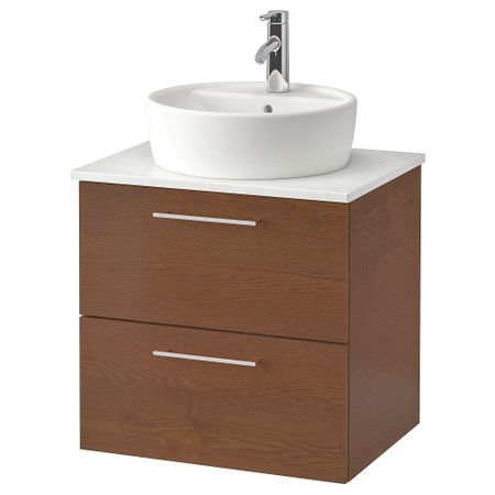 Шкаф под раковину, столешница 45, раковина, 62x49x74 cm IKEA GODMORGON ГОДМОРГОН, TOLKEN ТОЛКЕН, TÖRNVIKEN ТОРНВИКЕН 993.235.48