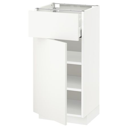 Напольный шкаф с ящиком/дверью, белый/Хэггеби белый 40x37 см IKEA METOD МЕТОД / MAXIMERA МАКСИМЕРА 492.315.08