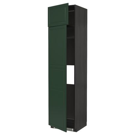 Высокий шкаф для холодильника или морозильн, черный/Будбин темно-зеленый 60x60x240 см IKEA МЕТОД 193.133.60