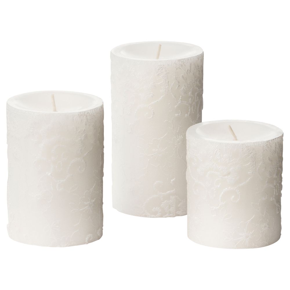 Формовая свеча, ароматическая, 3 шт КОРНИГ, Розовый сад, белый - фото 1