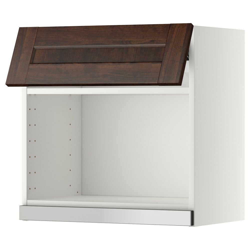 Навесной шкаф для СВЧ-печи МЕТОД, белый, Эдсерум коричневый - схема-чертеж с размерами