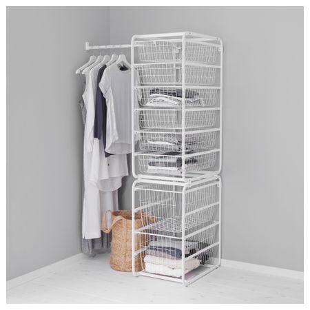 Рама, проволочные корзины, штанга АЛЬГОТ, белый (80-100x60x170 см)