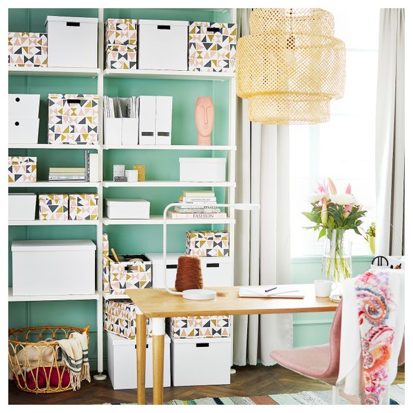 Коробка с крышкой, белый, 30x30x30 см IKEA ТЬЕНА 403.954.29 - фото 5