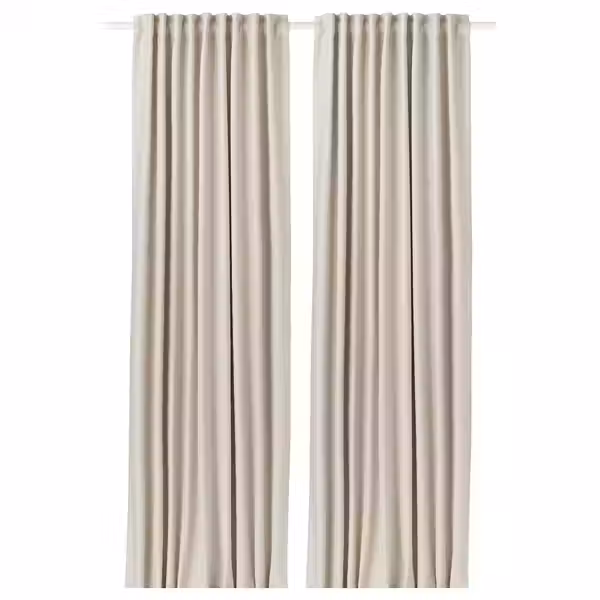 VILBORG Затемняющие гардины, 2 шт. - бежевый/с лентой 145x300 см - фото 1
