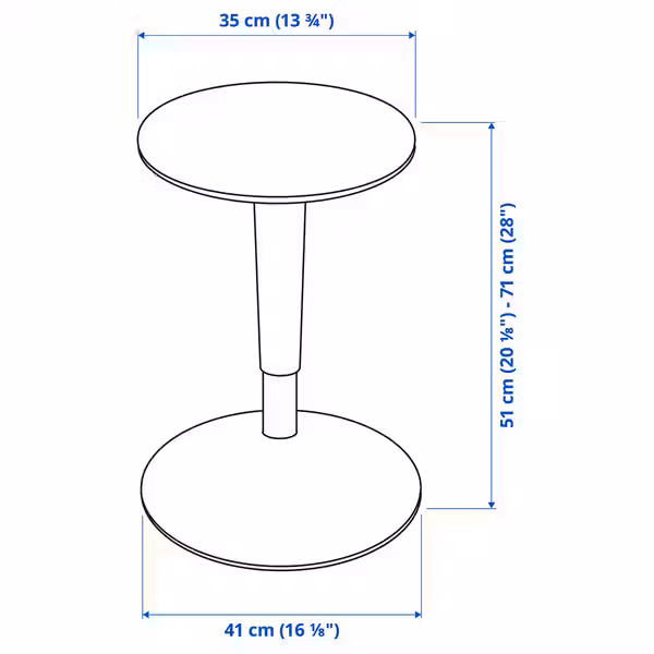 NILSERIK Высокий табурет - чёрный/Vissle темно-серый - фото 3