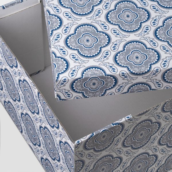 Коробка с крышкой, серый/цветок 26x32x17 см IKEA SMEKA СМЕКА 304.732.67 - фото 2