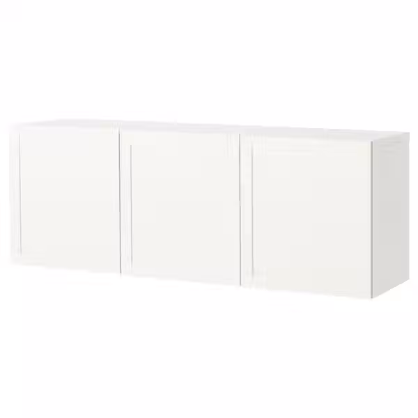 BESTÅ Комбинация настенных шкафов - белый/пипмакаре белый 180x42x64 см - фото 1