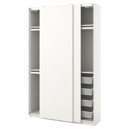 Гардероб, комбинация, белый 150x44x236 см IKEA PAX ПАКС / HASVIK ХАСВИК 993.842.59