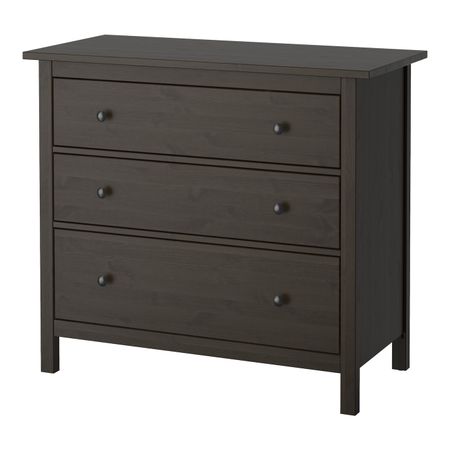Комод с 3 ящиками, черно-коричневый 108x96 см IKEA HEMNES ХЕМНЭС 204.269.07