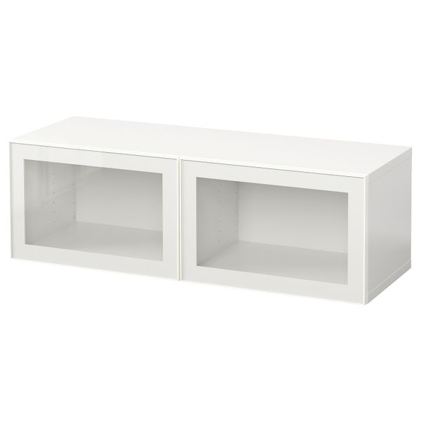 Комбинация настенных шкафов, белый/Глассвик белый 120x42x38 см IKEA BESTÅ БЕСТО 594.419.21 - фото 1