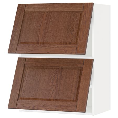 Навесной шкаф, 2 дверцы, горизонтальный МЕТОД, белый, Филипстад коричневый