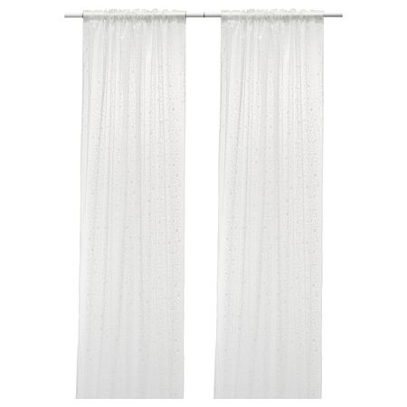Гардины, 2 шт., белый 145x300 см IKEA BÄCKTISTEL БЭКТИСТЕЛЬ 303.801.93