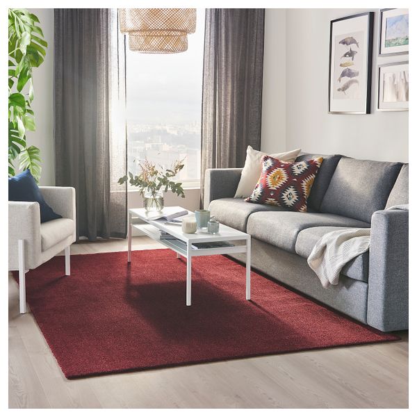 Ковер, короткий ворс, темно-красный 170x240 см IKEA TYVELSE ТЮВЕЛЬСЕ 304.268.55 - фото 2