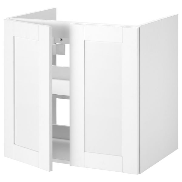 Шкаф под раковину с 2 дверцами, Йельсен белый 60x40x60 см IKEA FISKÅN ФИСКОН 504.993.65 - фото 2