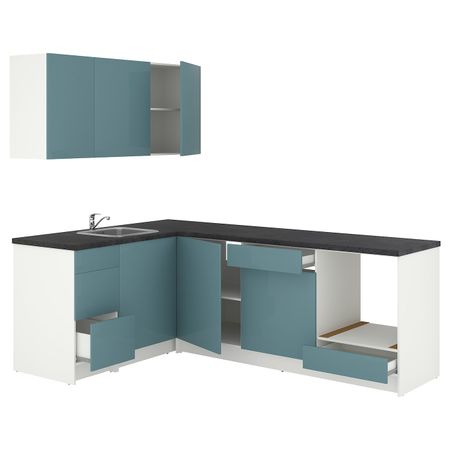 Кухня, глянцевый/синяя бирюза 160x240x220 см IKEA KNOXHULT КНОКСХУЛЬТ 494.243.85