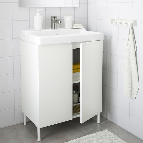 Шкаф под раковину с 2 дверц, белый/ЭНСЕН смеситель 61x41x82 см IKEA LILLÅNGEN ЛИЛЛОНГЕН / TÄLLEVIKEN ТЭЛЛЕВИКЕН 592.939.68 - схема-чертеж с размерами