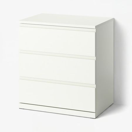 STORKLINTA Комод с 3 ящиками - белый 70x50x75 см