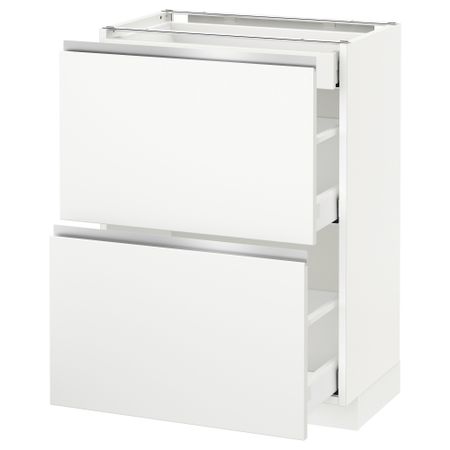 Напольный шкаф, 2 фасада, 3 ящика МЕТОД / МАКСИМЕРА, белый, Нодста белый